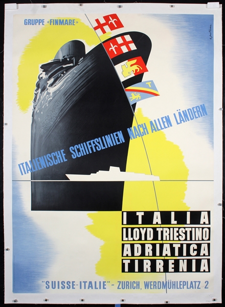 Italienische Schiffslinien nach allen Ländern by Giovanni Patrone, ca. 1950