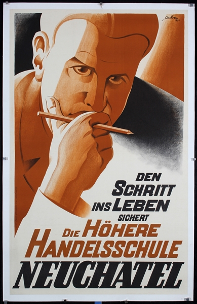 Höhere Handelsschule Neuchatel by Eric de Coulon, 1941