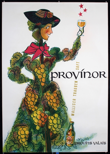 Provinor - Walliser Traubensaft by Pierre Monnerat, 1951