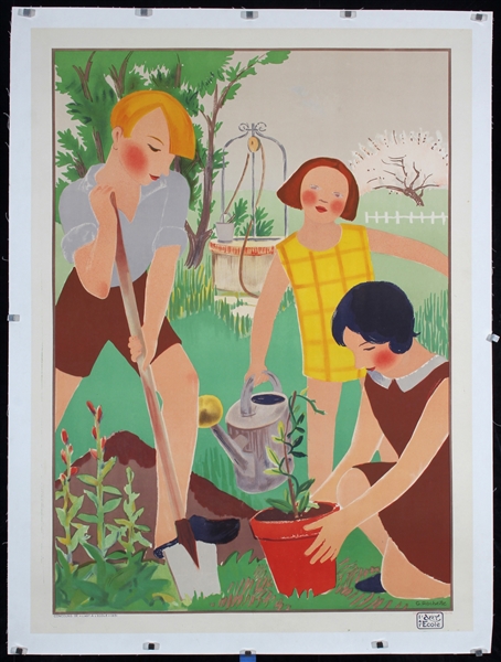 Untitled (Children Gardening) by Raoul Rochette, 1931