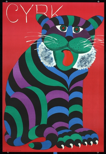 Cyrk (Striped Cat) by Hubert Hilscher, ca. 1971