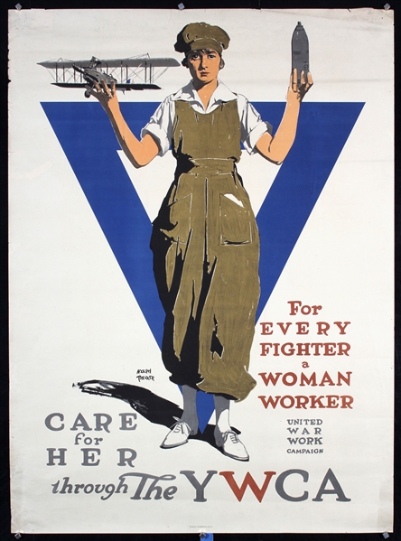 YWCA - For Every Fighter a Woman Worker by Adolph Treidler, ca. 1918