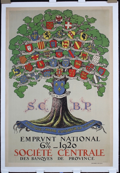 Emprunt National - Societe Central (Family Crest Tree) by L. Dappe, 1920