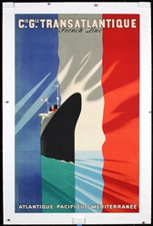 Transatlantique - French Line by Paul Colin, ca. 1950