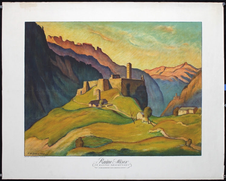 Ruine Misox - Graubünden by Ernst Emil Schlatter, 1923