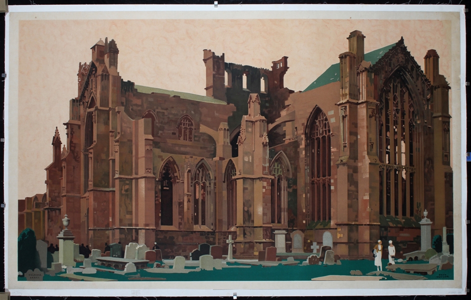 Melrose Abbey (Trimmed to Image) by Fred Taylor, 1933