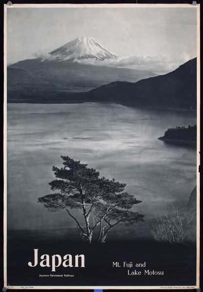 Japan - Mt. Fuji and Lake Motosu by K. (Photo) Okada, ca. 1935