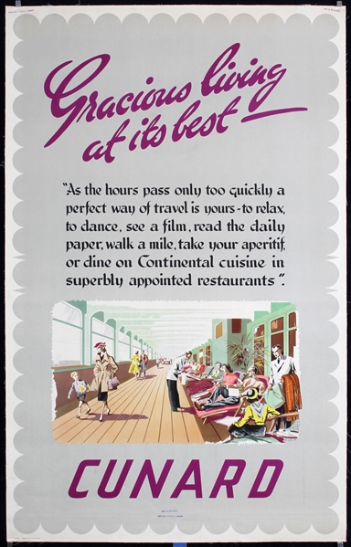 Cunard - Gracious living at its best by Anonymous, ca. 1955