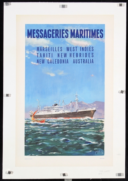 Messageries Maritimes - Marseille Antilles by illegible Signature, 1958