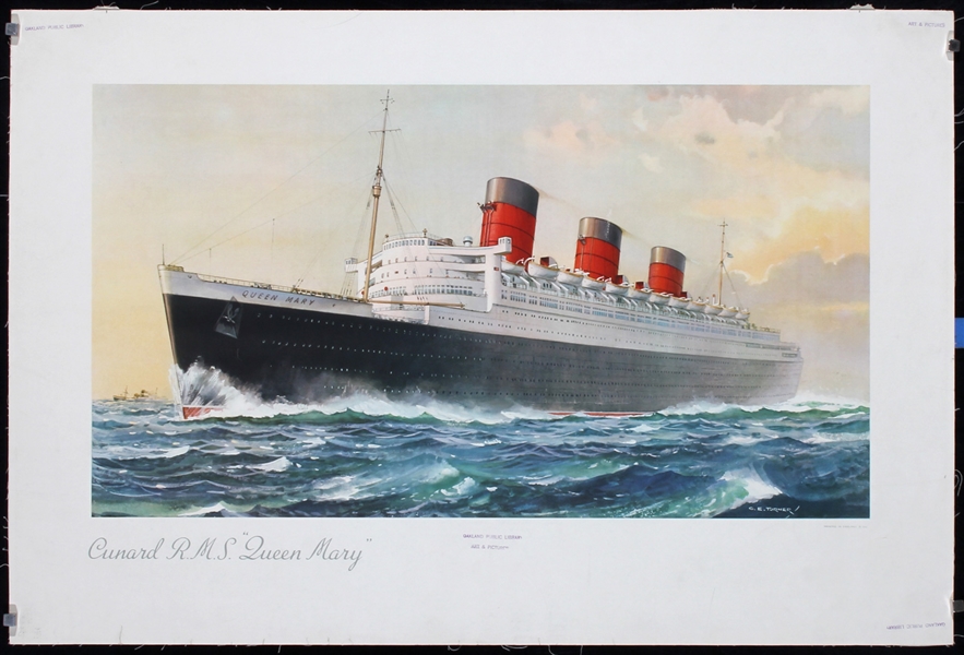 Cunard - Queen Mary by C.E. Turner, ca. 1958